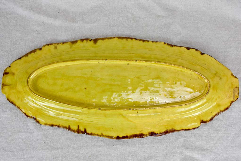 Very large 19th Century French platter with yellow glaze 22¾"