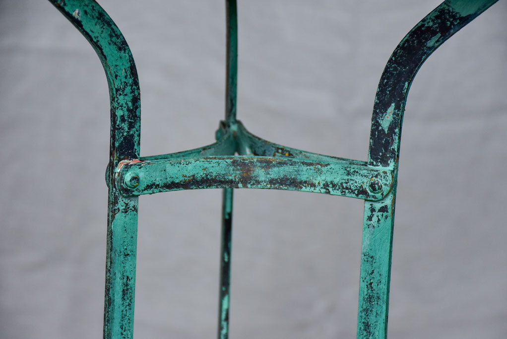 Small early 20th Century French garden table with blue patina