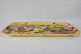 Rectangular vintage 1930s French fiberglass tray with flowers