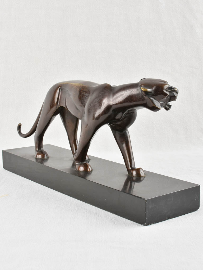 Mid-century Stylized Panther Bronze Artwork