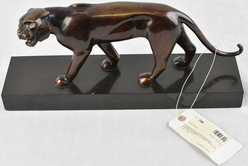 Aesthetic Bronze Panther Mid-century Art