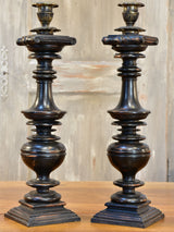 Pair of French candlesticks with black finish