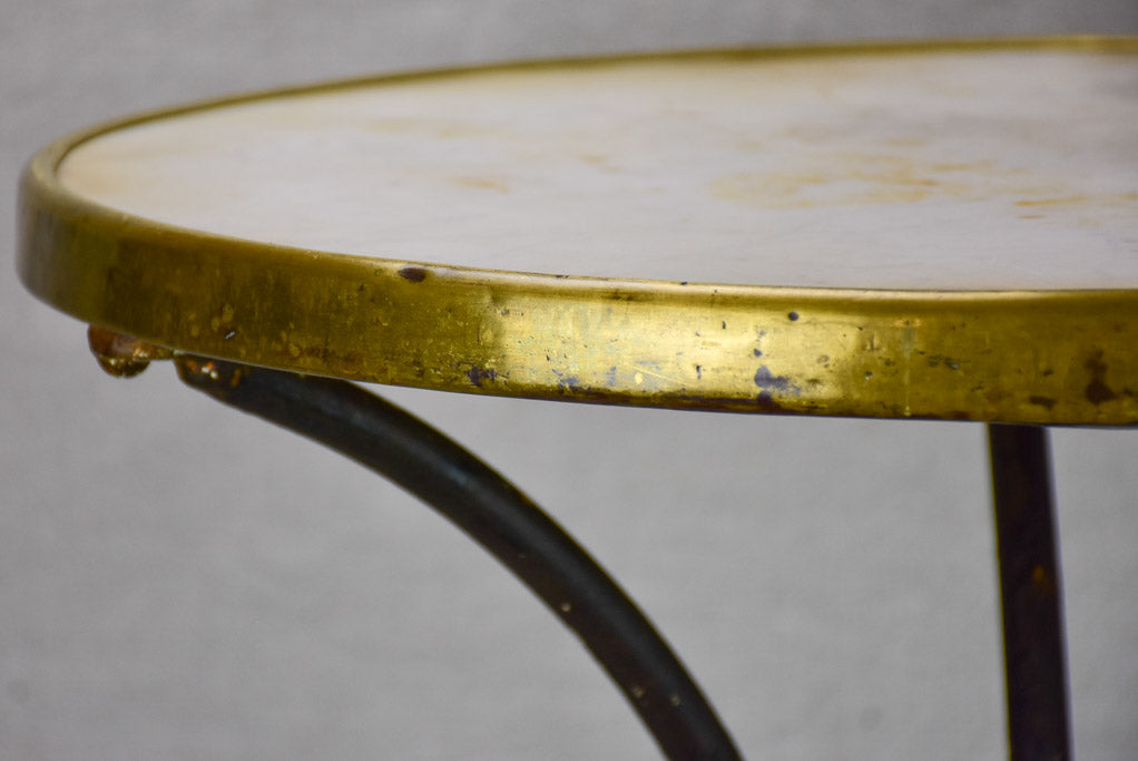 Marble top bistro table with iron base from the 1900's