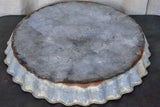 Five large antique French zinc dishes with rippled edge for harvesting resin