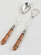 Antique silver-plated English salad servers