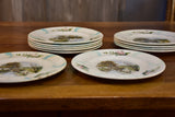 11 French faïence earthernware plates with country scene