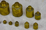 Set of ten antique French weights for scales - 1-200g