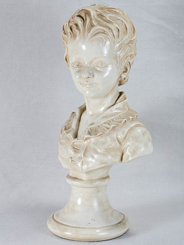 Glazed terracotta bust of a child