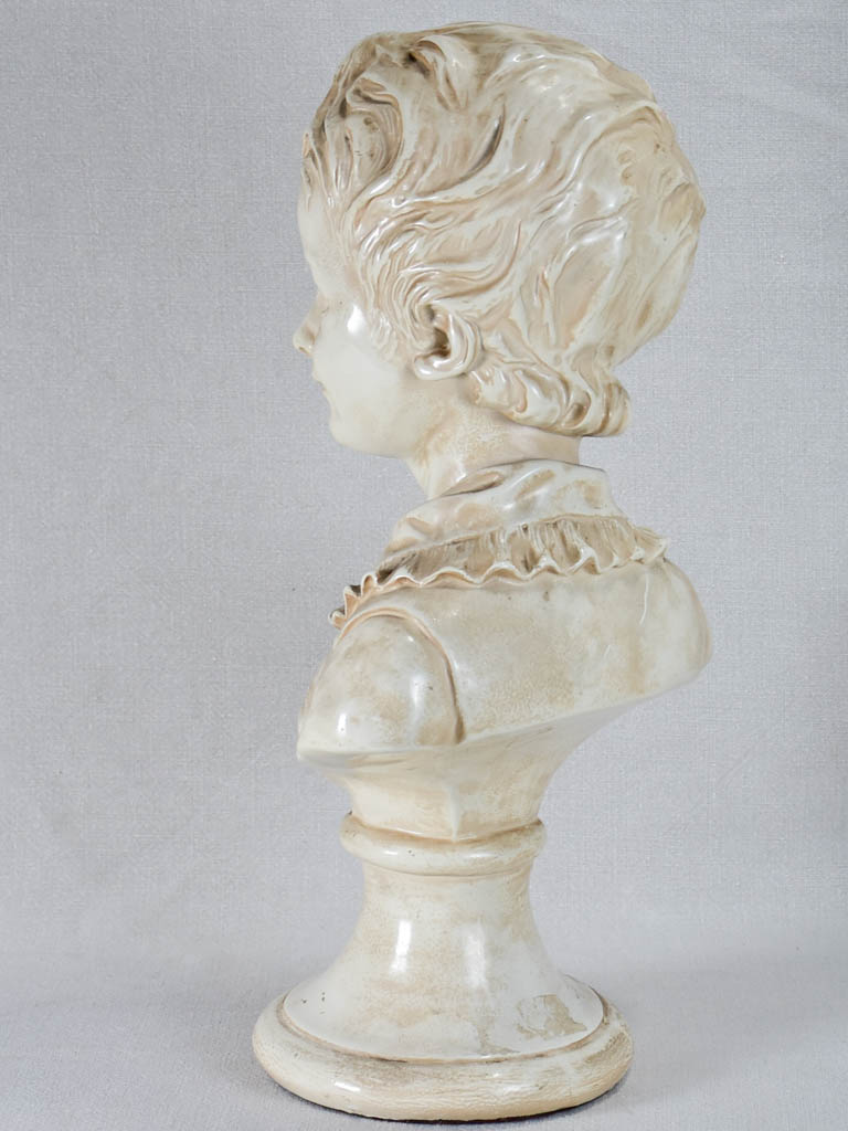Vintage terracotta bust with glossy finish