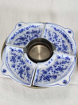 Two rare Meissen Delftware serving platters with silver supports from the eighteenth-century