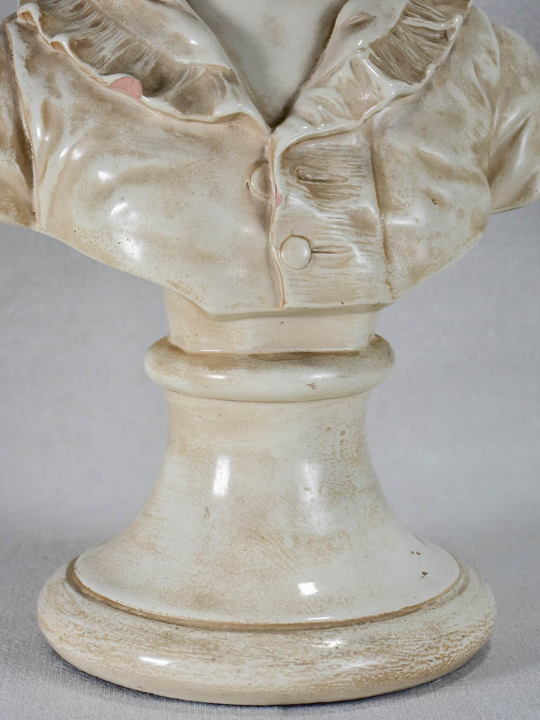 Glazed terracotta bust of a child