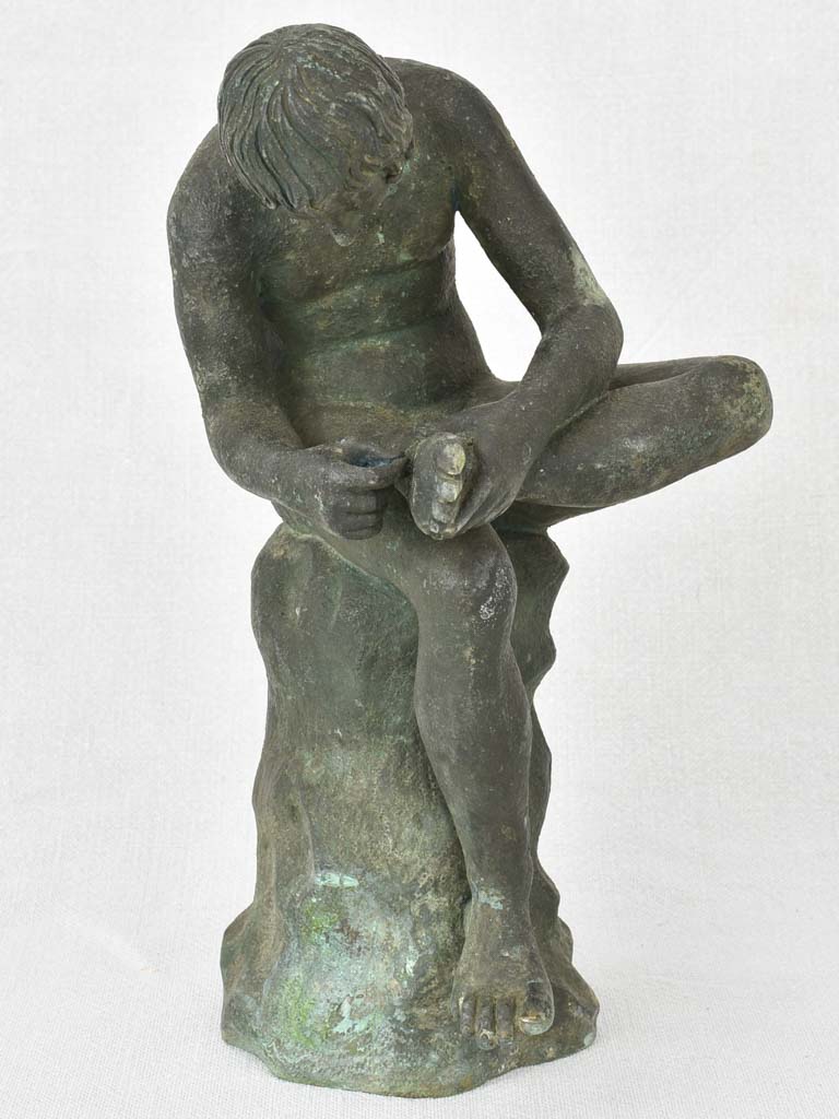 Early 20th century bronze statue Boy with Thorn / Spinario / Fedele 11½"