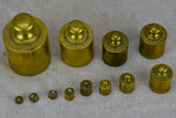 Set of twelve antique French weights for scales - 1-500g