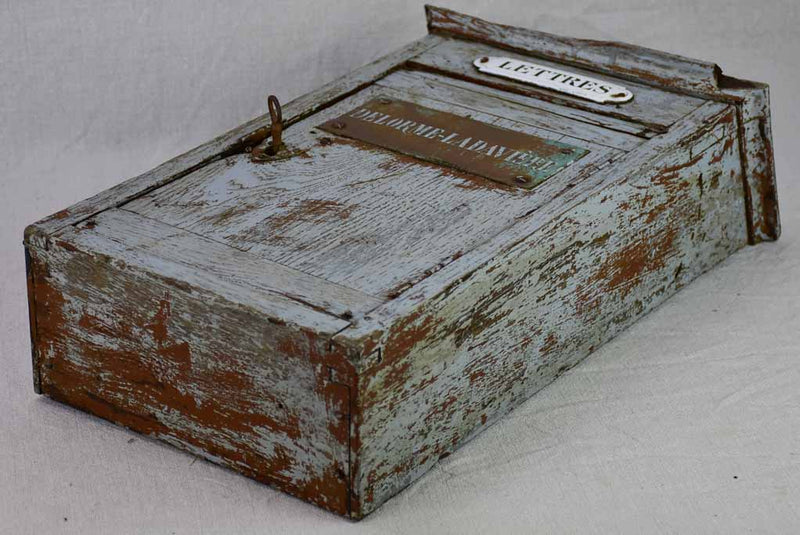 Early 20th Century French letter box with blue / gray patina