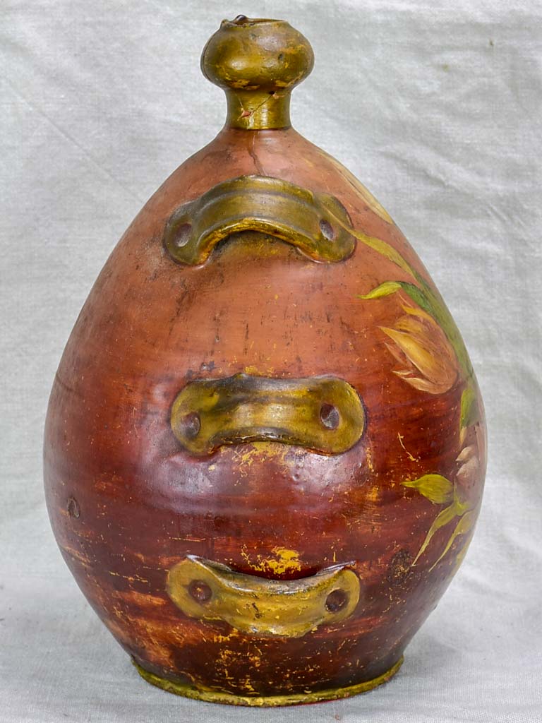 Napoleon III conscience jug with hand painted tulips