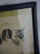 19th century French engraving "man and animal" homme et animal - anonymous 13¾" x 18"