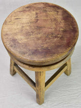 Early 20th century French oak stool - adjustable height