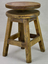 Early 20th century French oak stool - adjustable height
