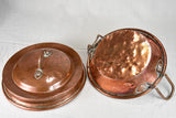 Aged French copper casserole for decoration