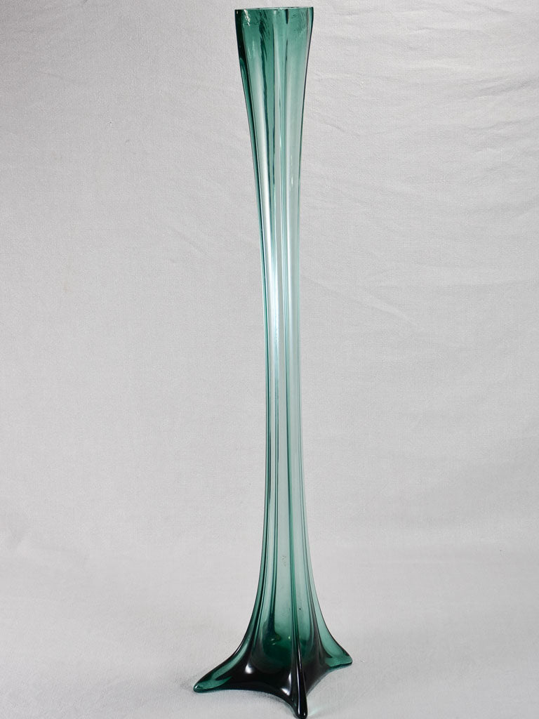 Tall green glass florist's vase - 40¼"