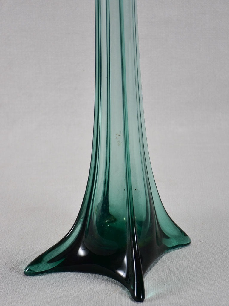 Tall green glass florist's vase - 40¼"