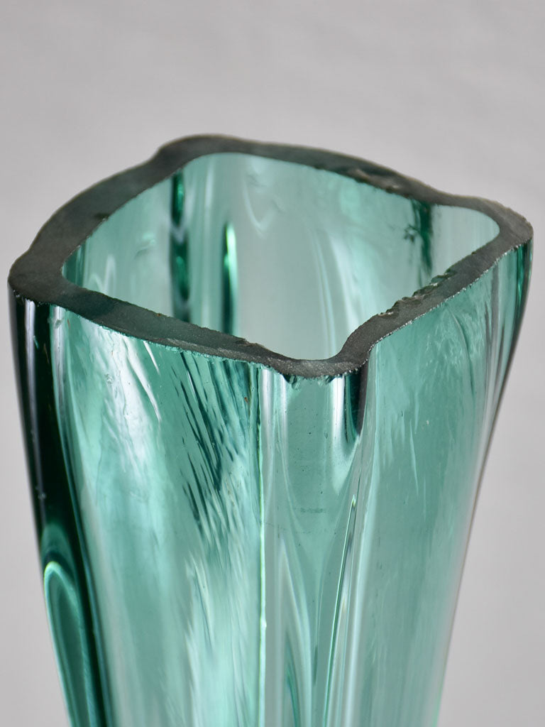 Tall green glass florist's vase - 40¼"