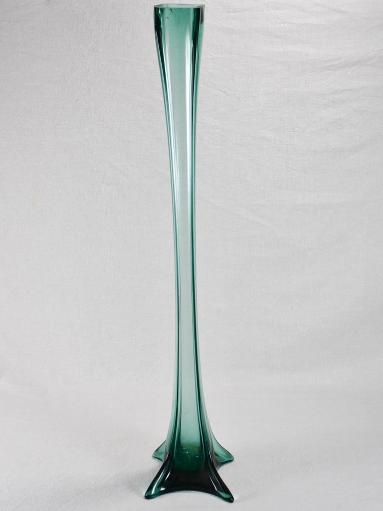 Tall green glass florist's vase - 40¼"