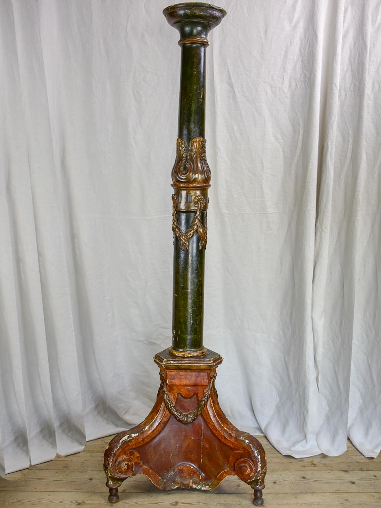 Rare 18th Century Column Candle Holder