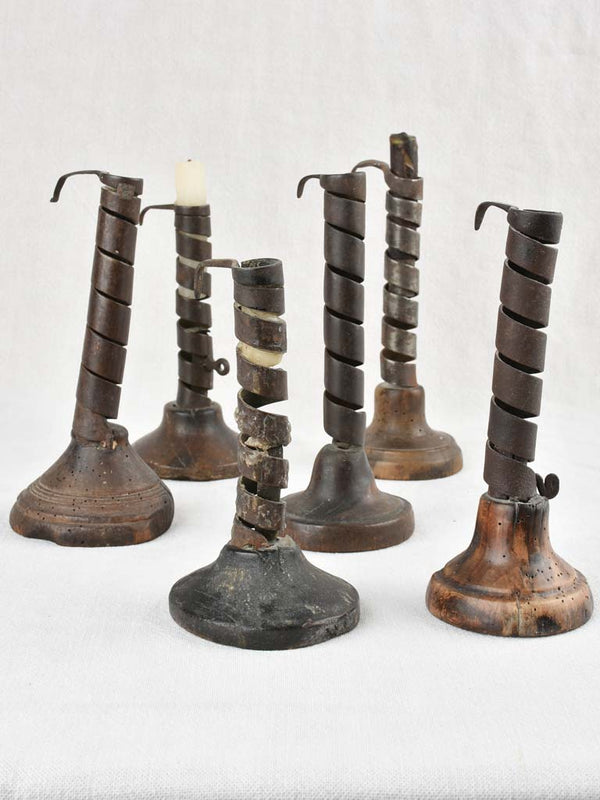 Collections of 'rat de cave' spiral Candlesticks - 18th century - 9¾"