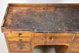 19th century French horologist's work table and drawers - solid walnut 11 drawers