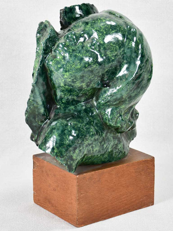 Modern ceramic bust of a child on a timber support - 16½"