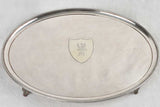 Old-fashioned Crested Sheffield Salver Tray