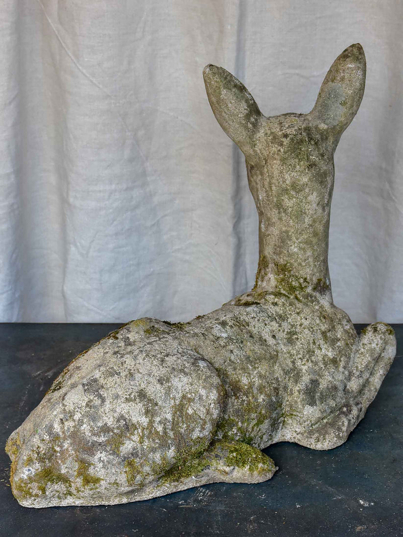 Mid-century garden sculptures of a mother & baby deer