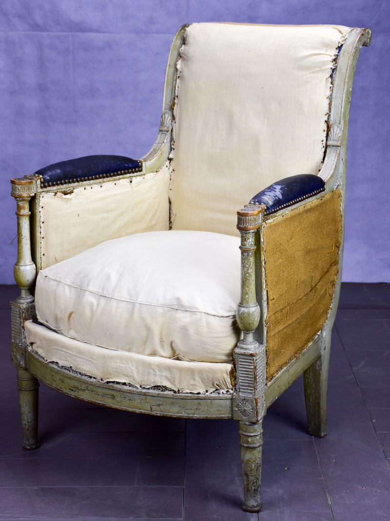 Small antique French bergère armchair
