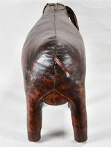 Vintage Spanish Valenti leather footrest in the shape of a donkey - 16½"