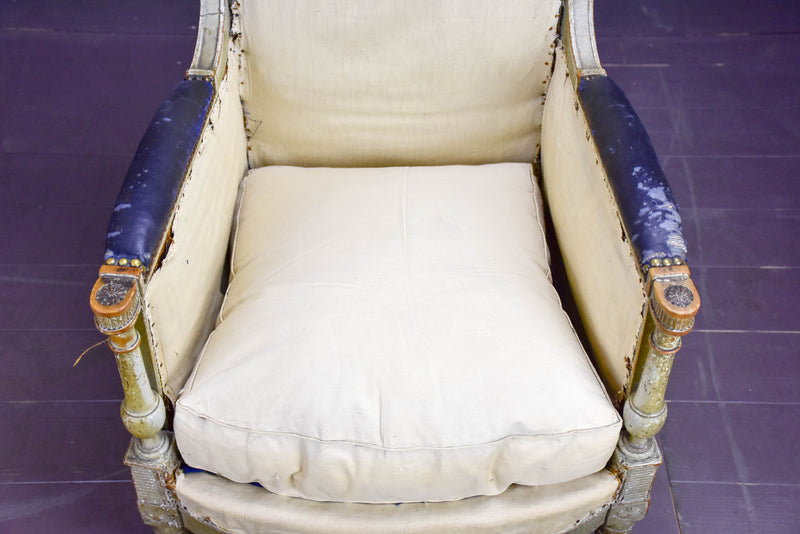 Small antique French bergère armchair