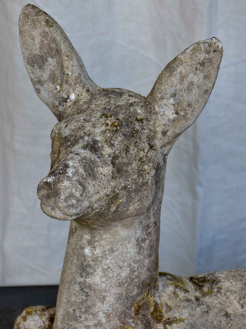 Mid-century garden sculptures of a mother & baby deer