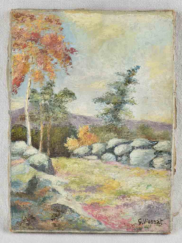 Antique Provenance Oil Landscape Painting 