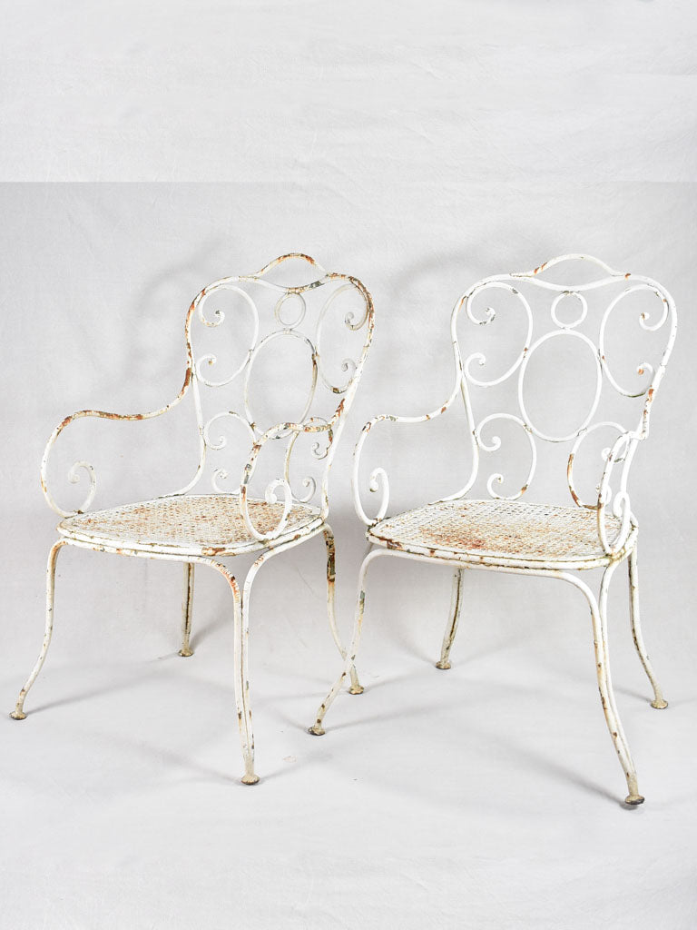 Set of five weighty garden chairs from the early-twentieth century
