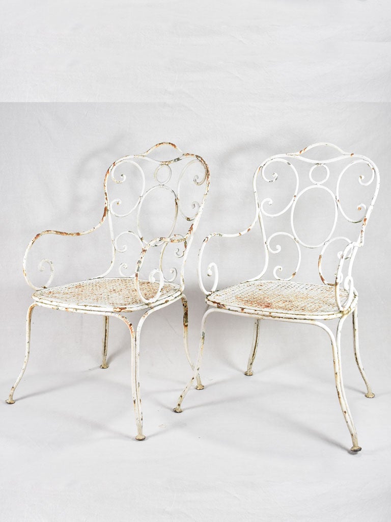 Two heavy garden armchairs, early-20th century