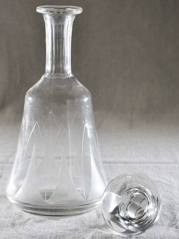 Elegant engraved mid-century carafe