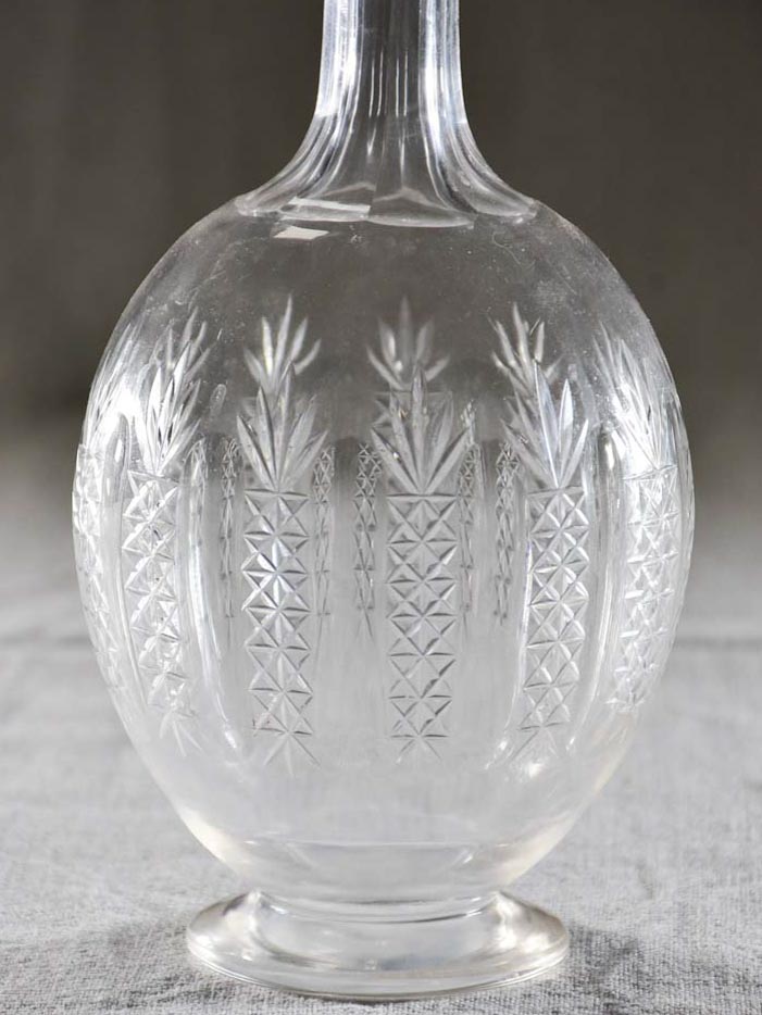 Antique crystal carafe with pineapple motifs