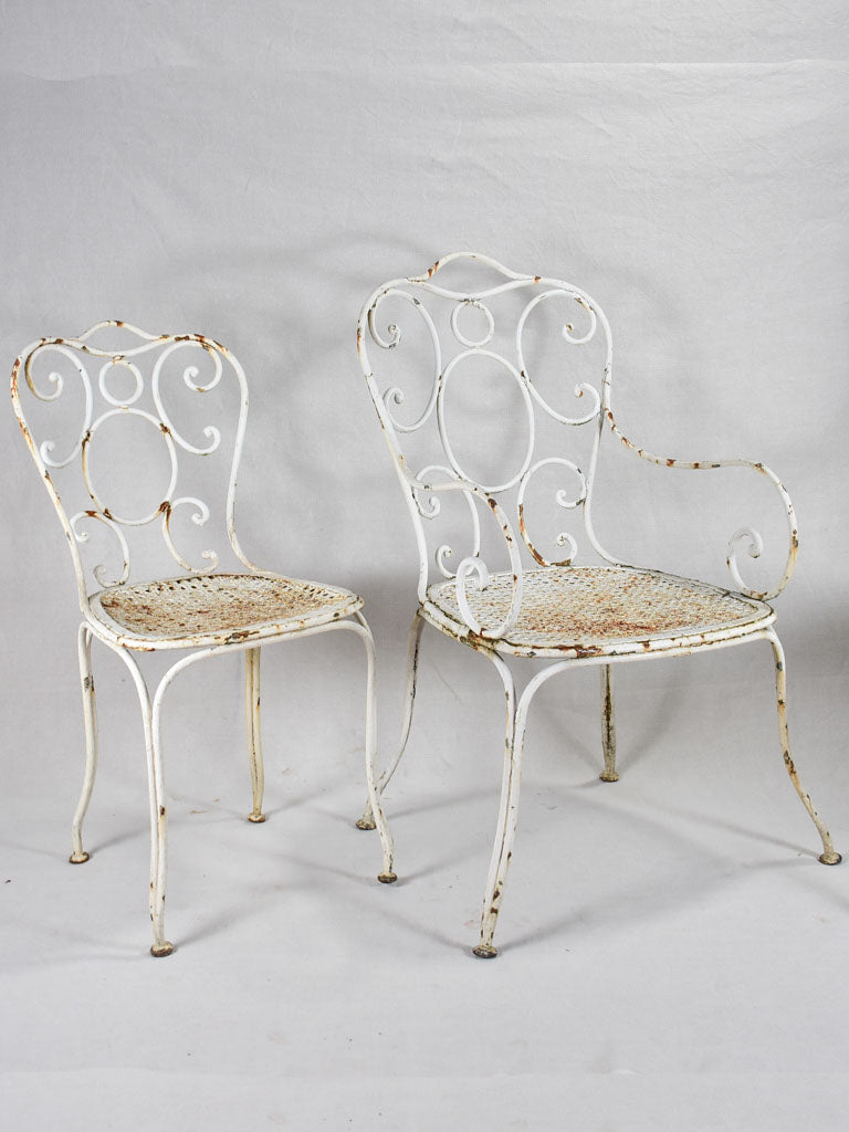 Set of five weighty garden chairs from the early-twentieth century