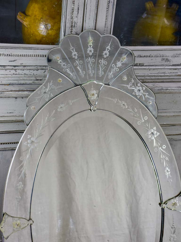 Large-Scale Vintage Venetian Glass Mirror
