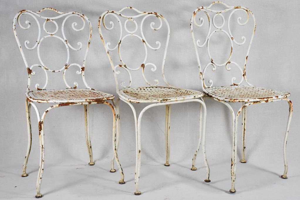 Set of five weighty garden chairs from the early-twentieth century