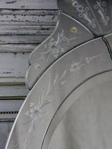 Antique Venetian mirror - oval with crest 27½" x 48"