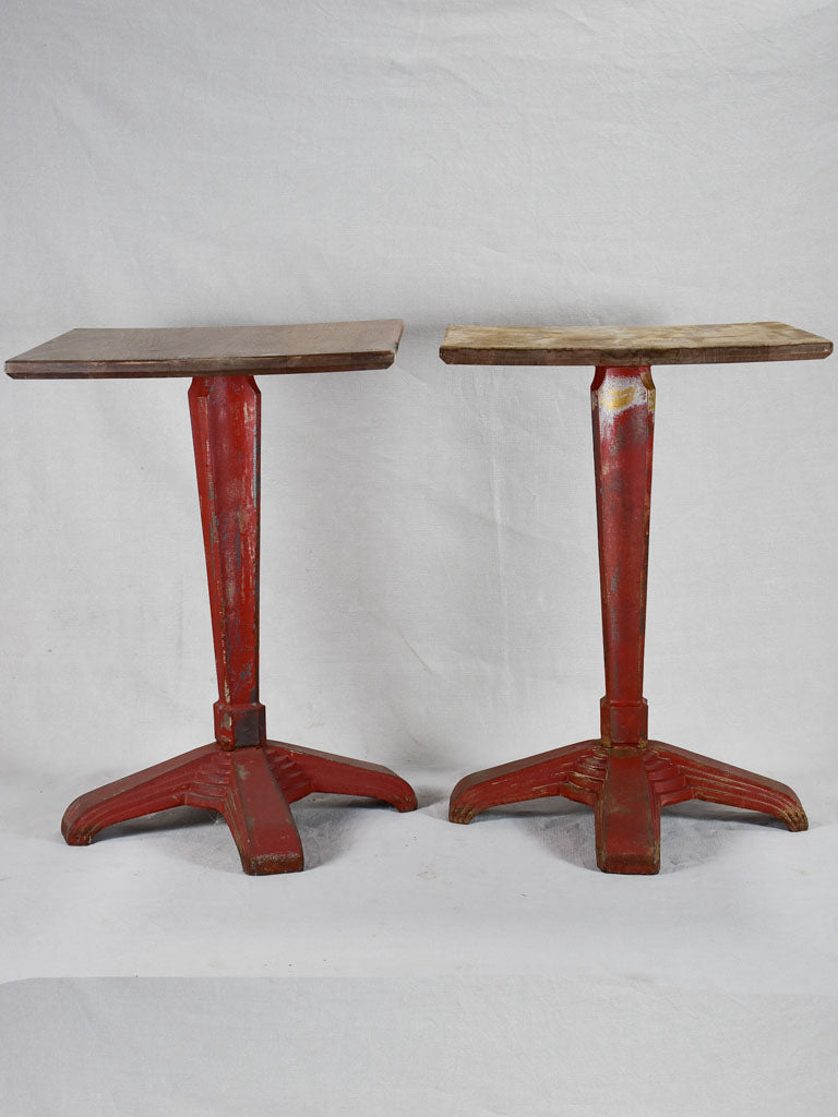 Pair of cast iron Art Deco bistro tables 27½"
