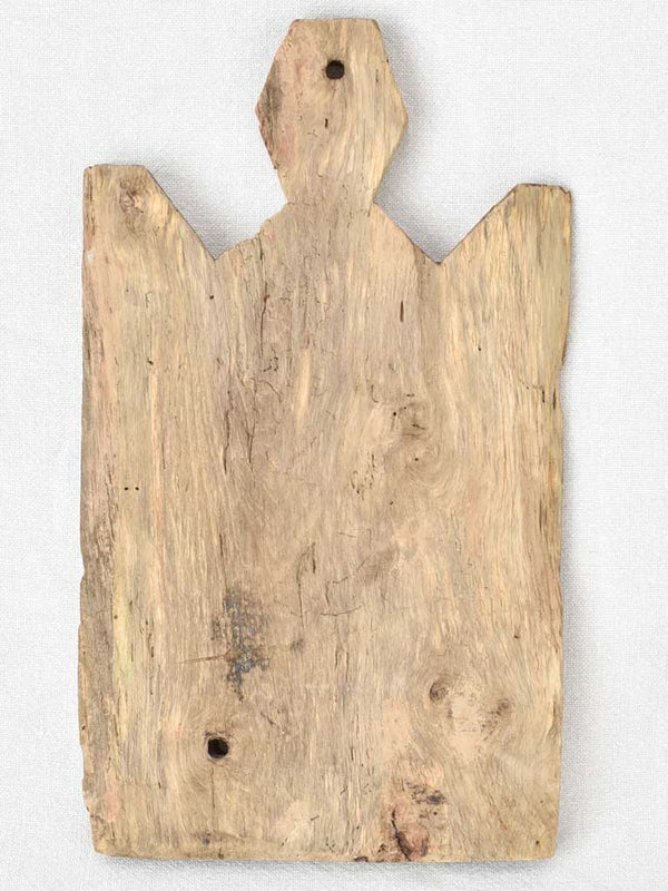 Rustic antique French cutting board with W silhouette 11" x 8¾"
