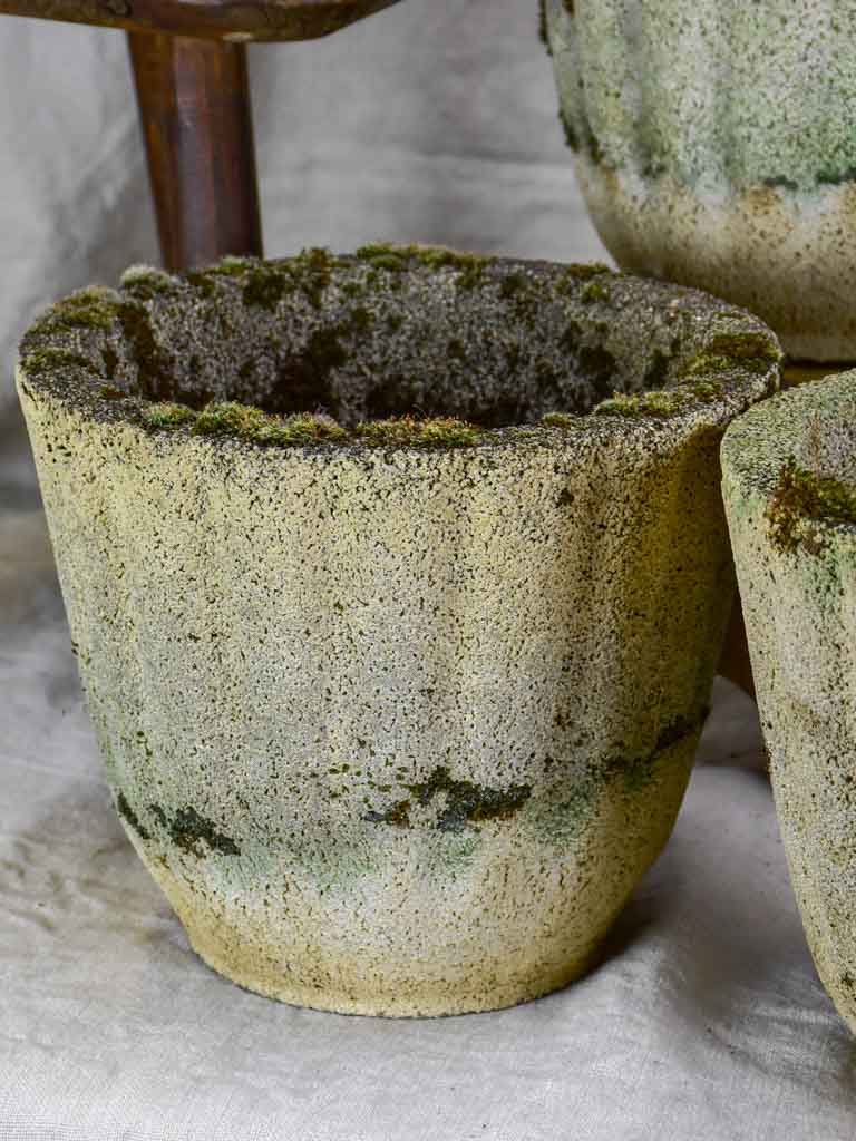 Set of six mid century fluted flower pots