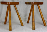 Pair of beech wood 3 legged milking stools